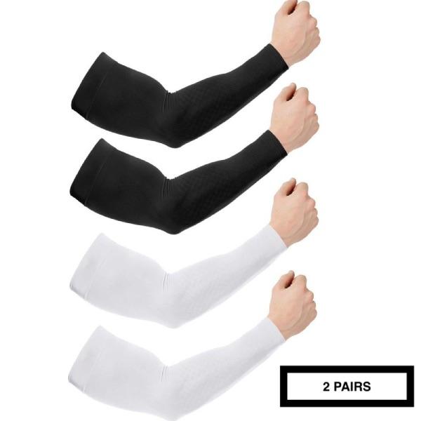 2 pair uv cooling arm compression sleeves